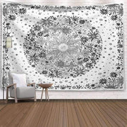 Wandbehang Mandala Weiß & Grau