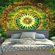 Wandbehang Grünes böhmisches Mandala