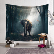 Wandbehang Elefant im Wald