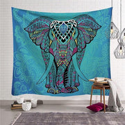 Wandbehang Blaues Mandala Elefant