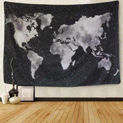 Wandbehang Graue Weltkarte