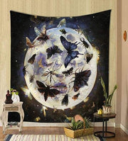 Schmetterlinge & Mond Wandbehang