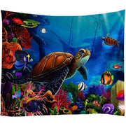 Wandbehang Schildkröte unter dem Meer